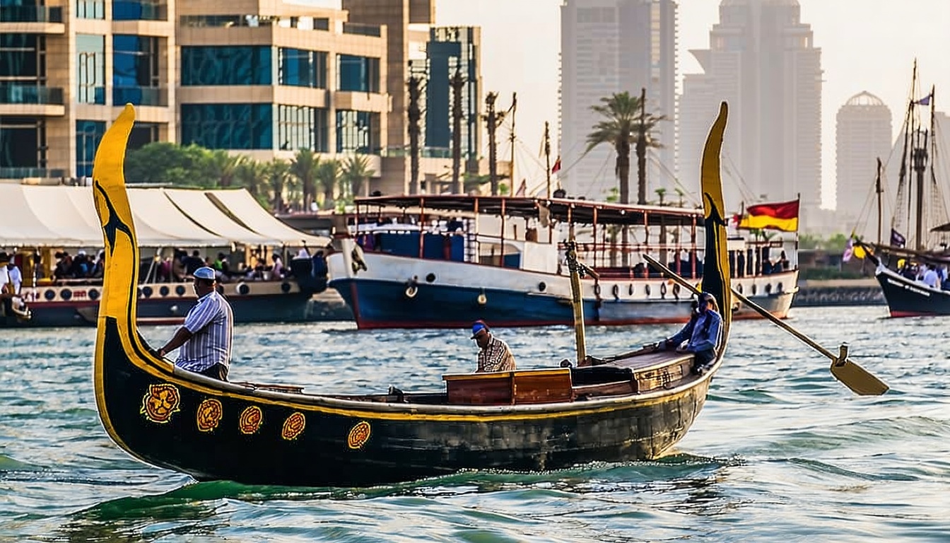 Traditional abra boat on Dubai Creek